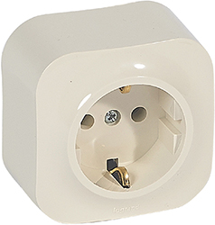 розетка 1-местная Legrand 782241 Quteo с з/к слоновая кость - внешний вид