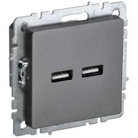 Брайт сталь розетка USB A+A скрытая 2-ая 