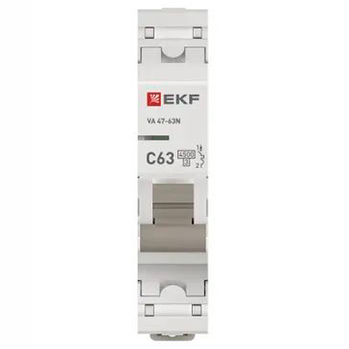 Автомат 1Р 63А C 4,5кА ВА47-63N EKF PROxima