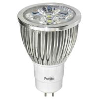 Лампа свд 220В GU5.3 5Вт 6400К 400лм MR16 прозрачная Feron 